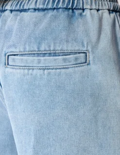 Crochet Denim Short Blauw