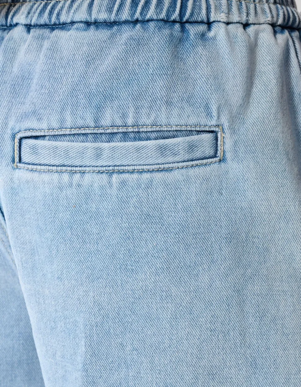 Crochet Denim Short Blauw