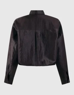 Croco Blouse Donkerbruin