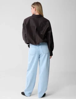Croco Blouse Donkerbruin