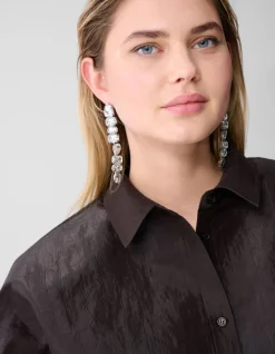 Croco Blouse Donkerbruin
