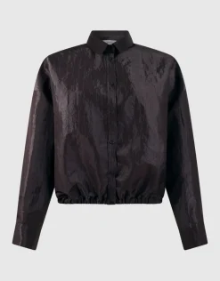 Croco Blouse Donkerbruin