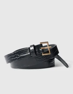 Croco Riem Zwart/Goud