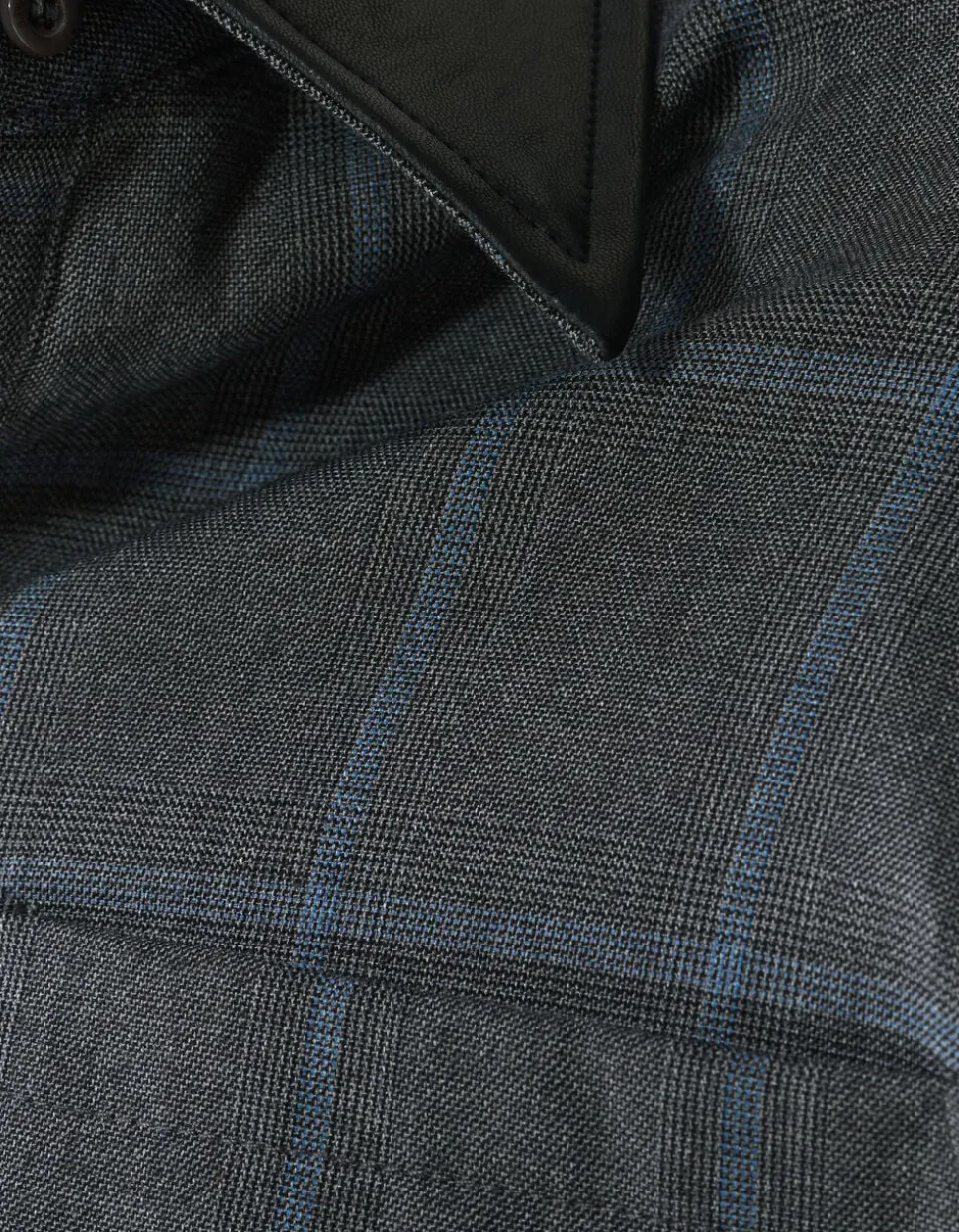 Cropped Ruiten Blouse Donkergrijs