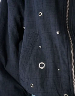 Cropped Ruiten Bomber Donkerblauw