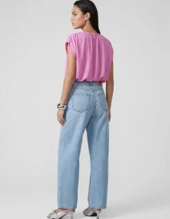 Cropped Twist Top Roze