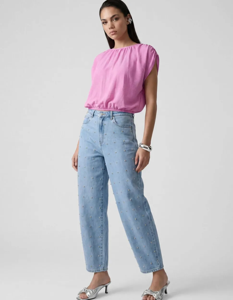Cropped Twist Top Roze