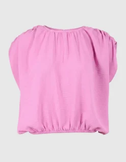 Cropped Twist Top Roze