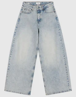 Curved Wide Leg Fit Jeans Mediumstone