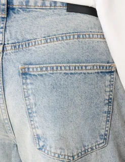 Curved Wide Leg Fit Jeans Mediumstone