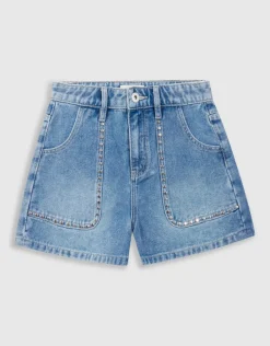 Denim Studs Short Blauw