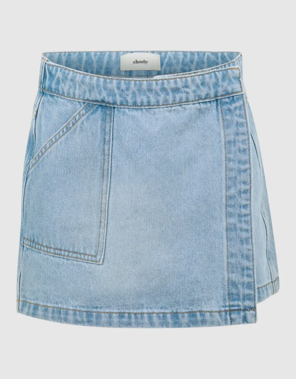 Denim Wrap Skort Bleached