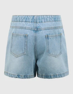Denim Wrap Skort Bleached
