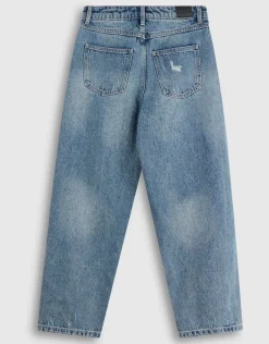 Destroyed Balloon Fit Jeans Donkerblauw