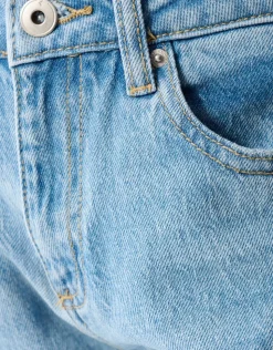 Destroyed Straight Fit Jeans Lichtblauw