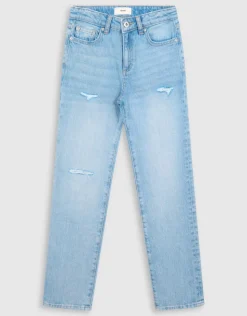 Destroyed Straight Fit Jeans Lichtblauw