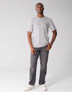 Diagonal T-shirt Lichtgrijs