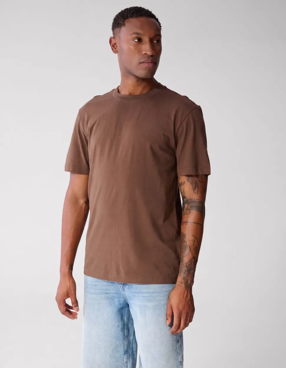 Dotted Artwork T-shirt Donkerbruin