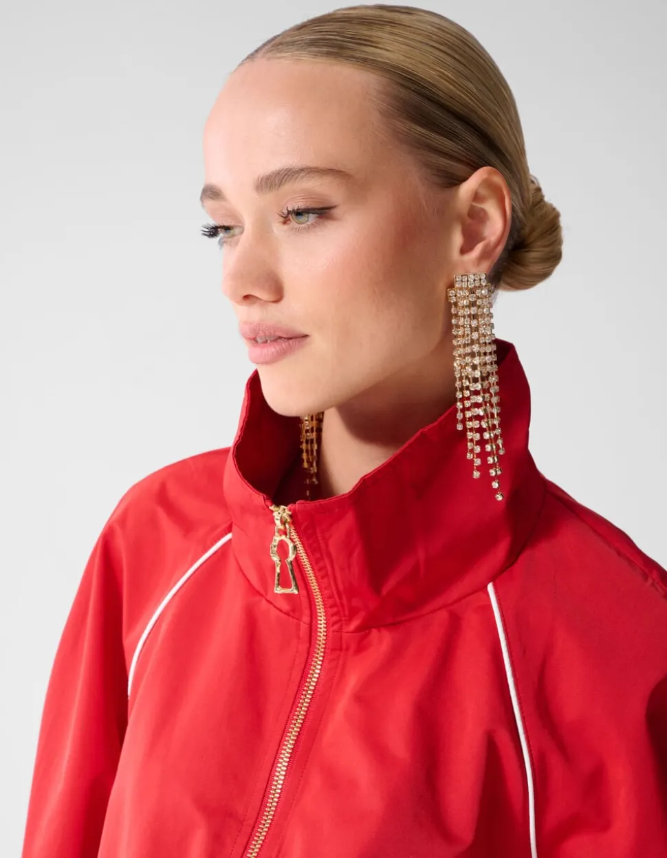 Double Layer Strass Oorbellen Goud