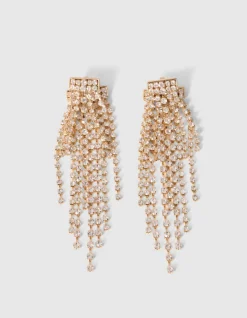 Double Layer Strass Oorbellen Goud