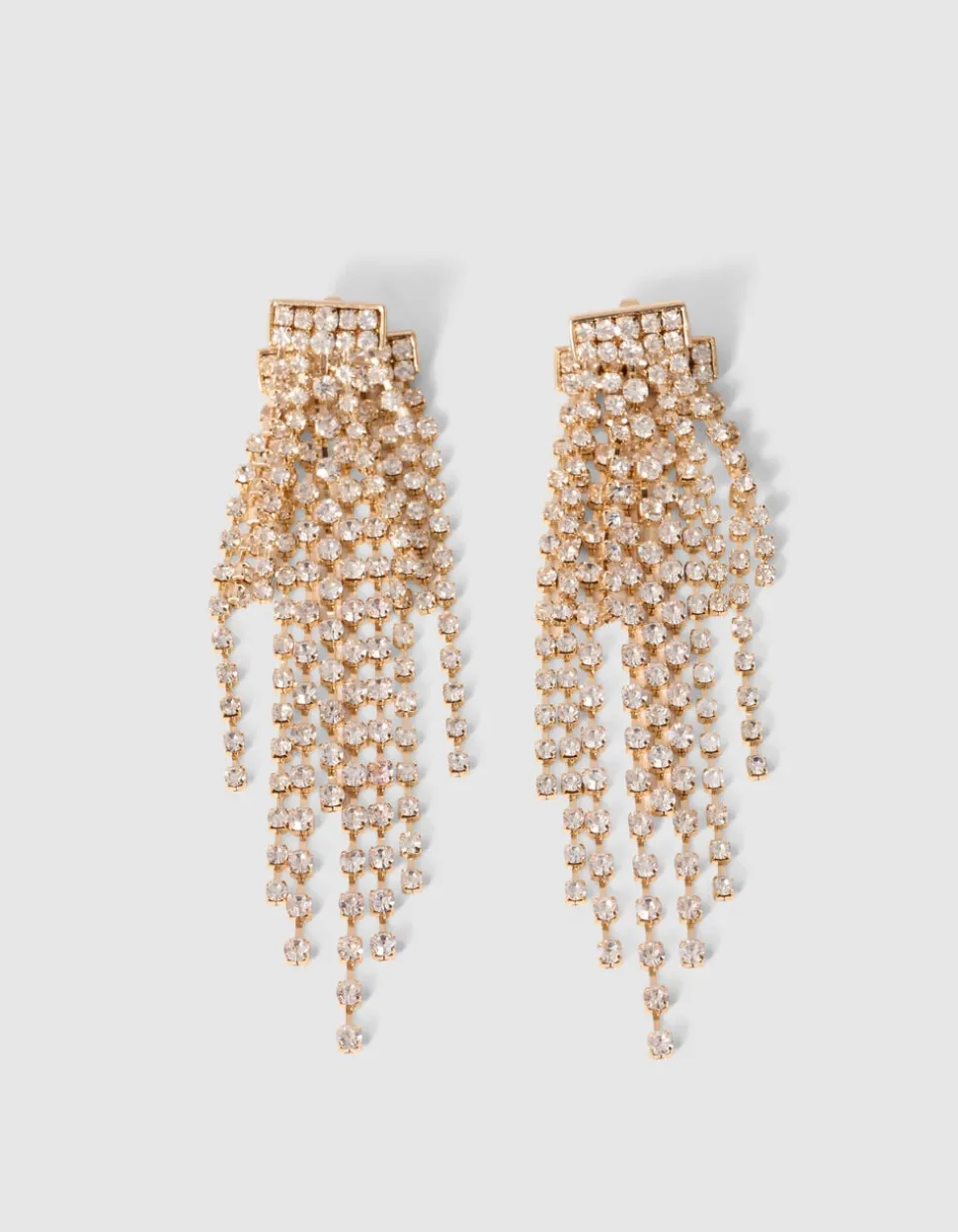 Double Layer Strass Oorbellen Goud