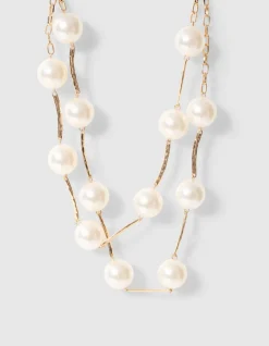 Double Pearl Ketting Goud