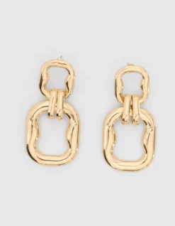 Double Squared Oorbellen Goud