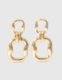 Double Squared Oorbellen Goud