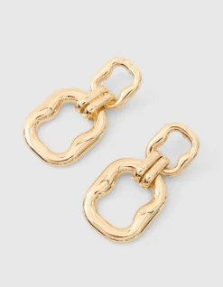 Double Squared Oorbellen Goud