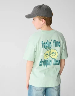 Dripping Artwork T-shirt Lichtgroen