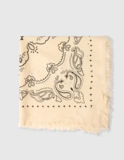Embellished Paisley Sjaal Gebroken Wit