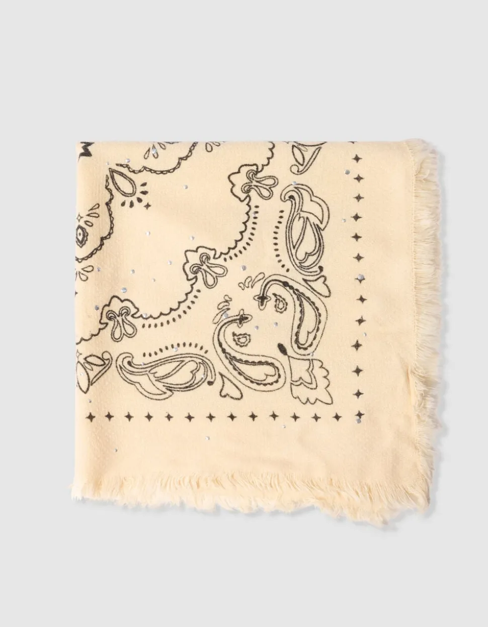 Embellished Paisley Sjaal Gebroken Wit