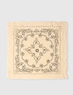 Embellished Paisley Sjaal Gebroken Wit