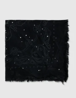 Embellished Paisley Sjaal Zwart