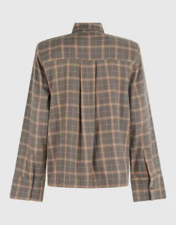 Embellished Ruiten Blouse Grijs