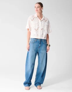 Embroidery Blouse Gebroken Wit By Mieke