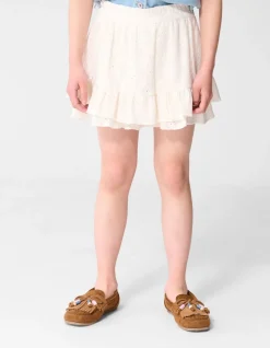 Embroidery Ruffle Skort Wit