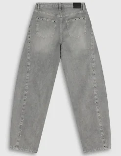 Eyelet Barrel Fit Jeans Grijs