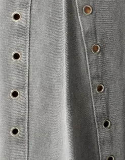 Eyelet Barrel Fit Jeans Grijs