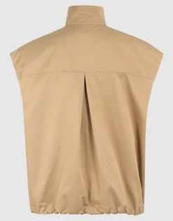 Eyelet Sleeveless Jack Camel