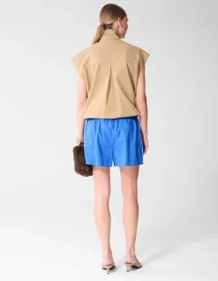 Eyelet Sleeveless Jack Camel