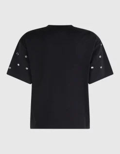Eyelet T-shirt Zwart