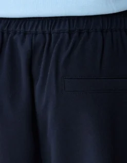 Eyelet Wide Leg Pantalon Donkerblauw