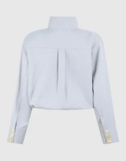 Fancy Button Blouse Lichtgrijs