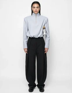 Fancy Button Blouse Lichtgrijs