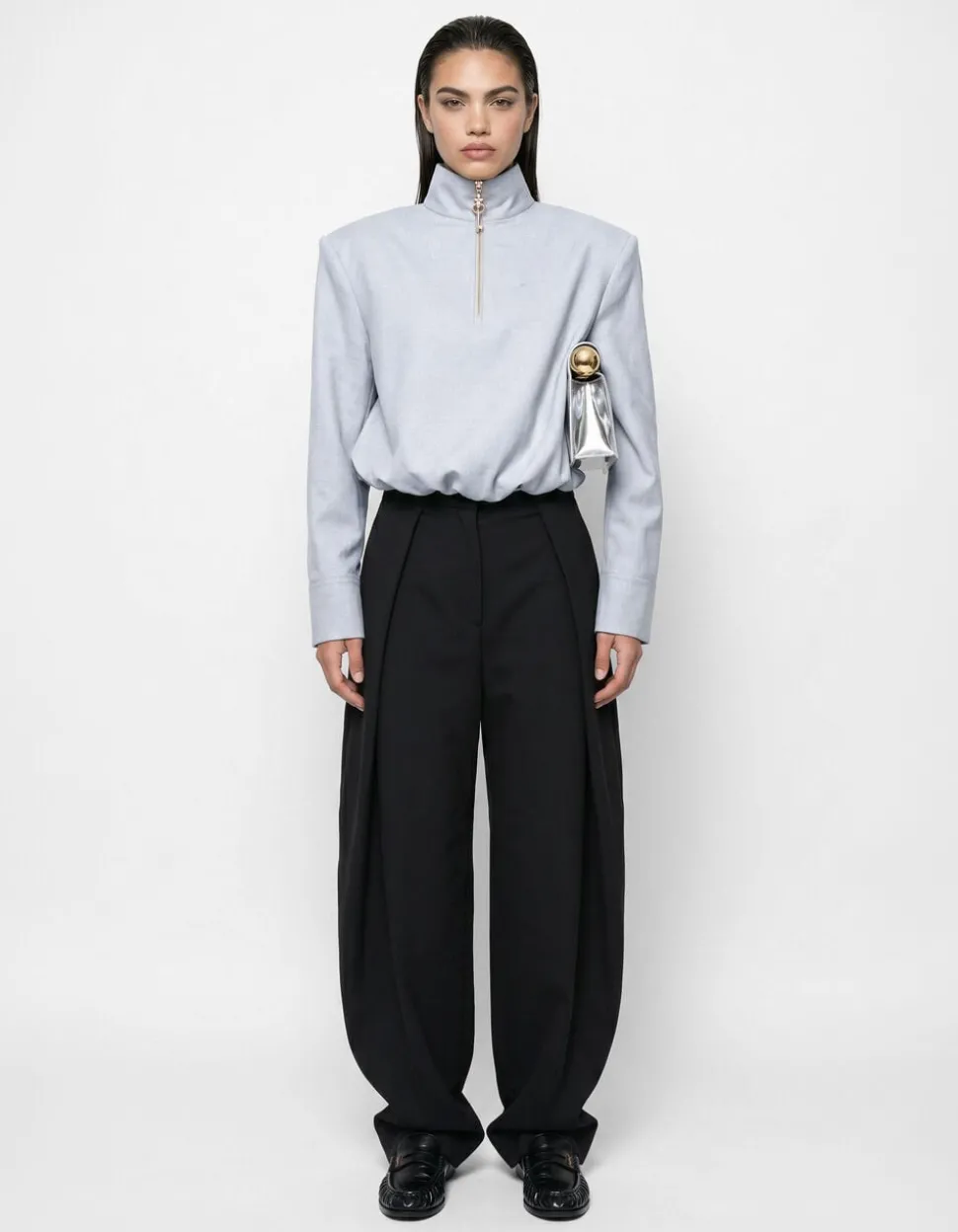 Fancy Button Blouse Lichtgrijs