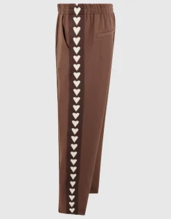 Fancy Tape Wide Leg Broek Bruin