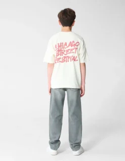 Festival Artwork T-shirt Gebroken Wit