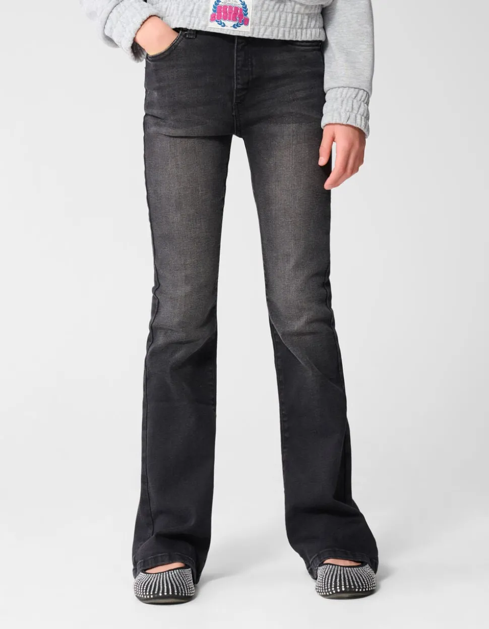 Flared Fit Jeans Zwart