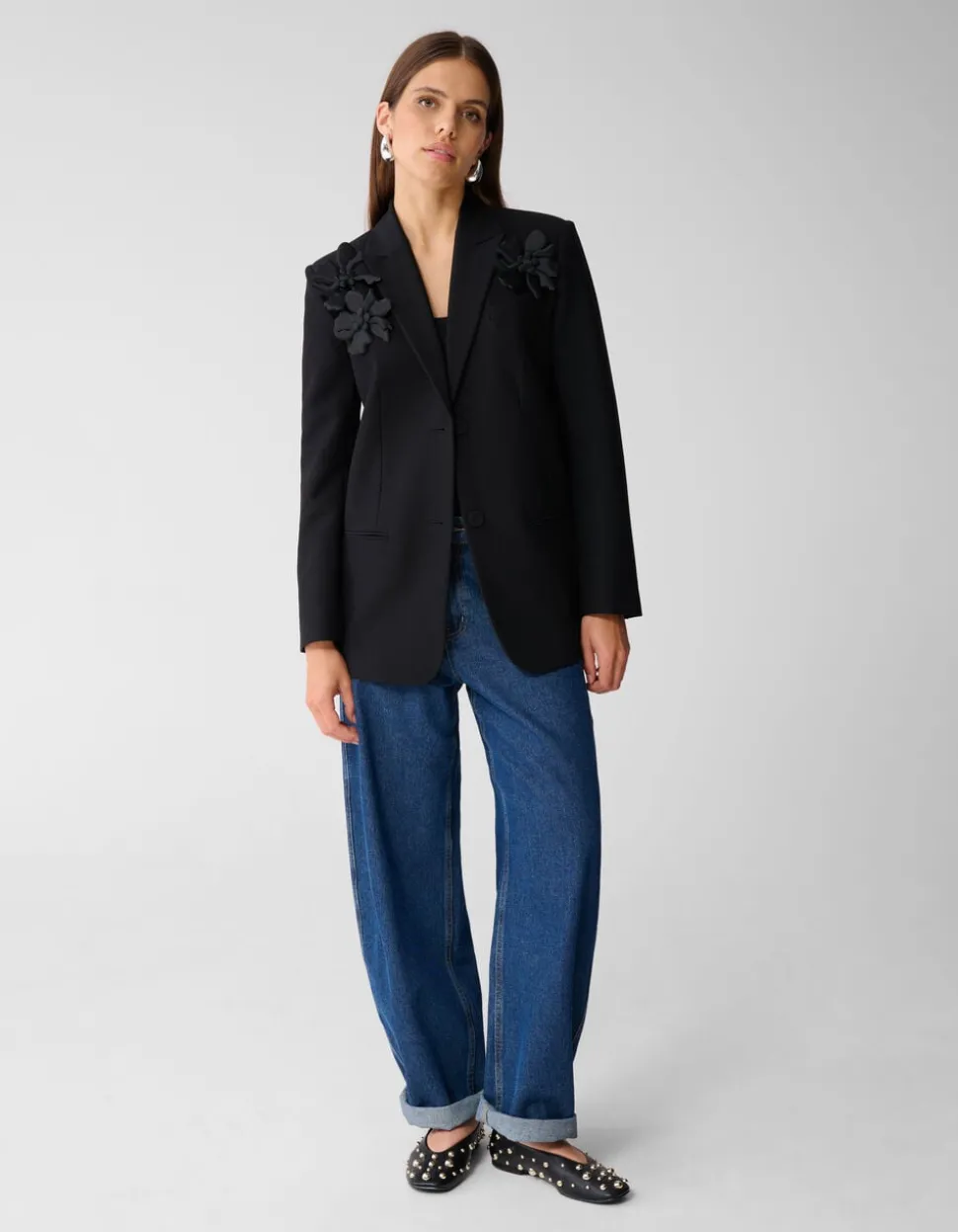 Flower Blazer Zwart By Mieke